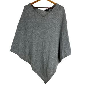 Phenix NWT 100% Cashmere Poncho One Size Gray Wrap Asymmetric Shrug Shawl Cozy